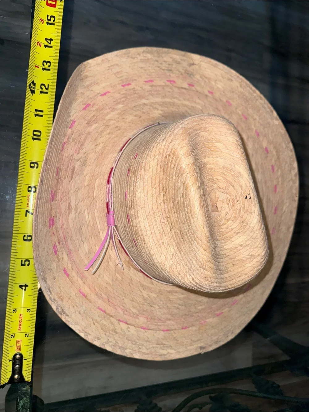 Straw Western Hat with Pink Accent